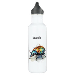 metallic glow scarab beetle, customizable 710 ml water bottle