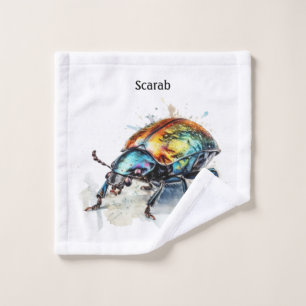 metallic glow scarab beetle, customizable wash cloth
