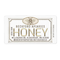 Metallic Gold 3D Framed Honey Label with Bee