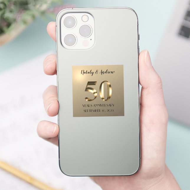Metallic Gold 50th Wedding Anniversary (Phone)