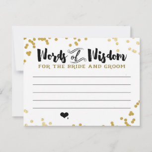 Metallic Gold Advice Card for Bride and Groom