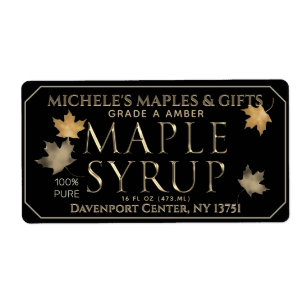 Metallic Gold and Black Maple Shipping Label
