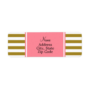 Metallic Gold and Pink Striped Pattern