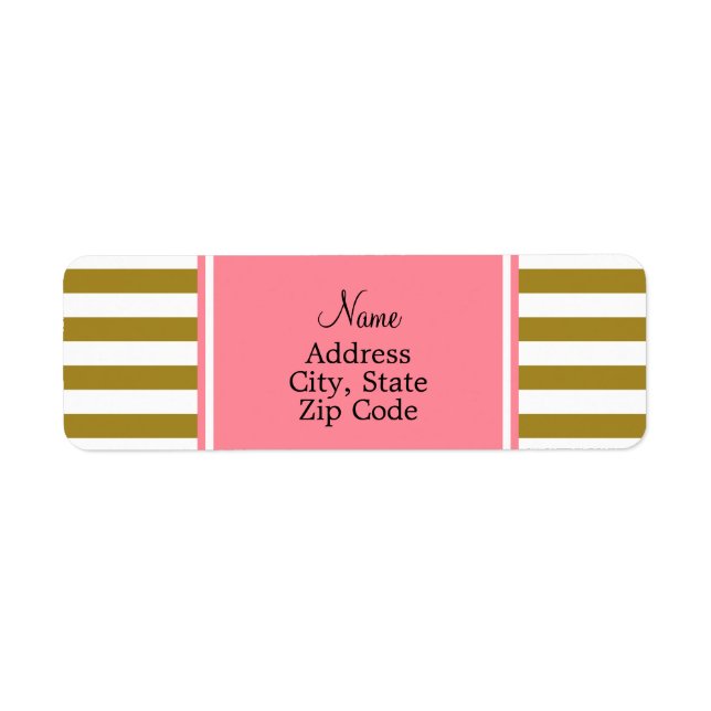 Metallic Gold and  Pink Striped Pattern (Front)