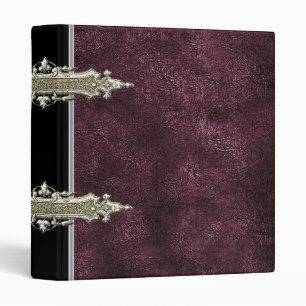Metallic gold and purple Leather binder