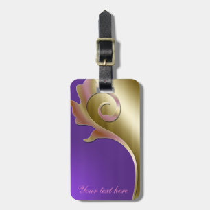 Metallic Gold and Purple luggage tag
