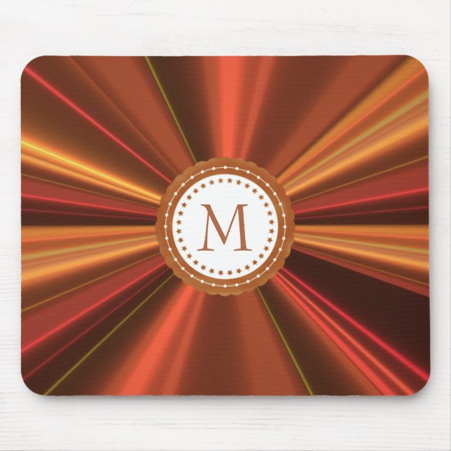 Metallic Gold And Red Fractal Mouse Pad (Front)