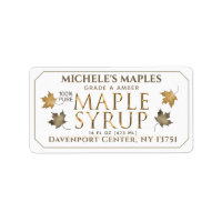 Metallic Gold and White Maple Address Label