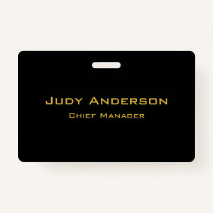 Metallic Gold & Black Professional Modern Elegant Badge