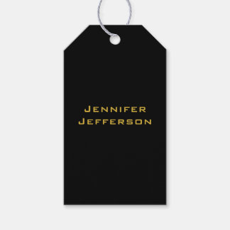 Metallic Gold & Black Professional Modern Elegant Gift Tags