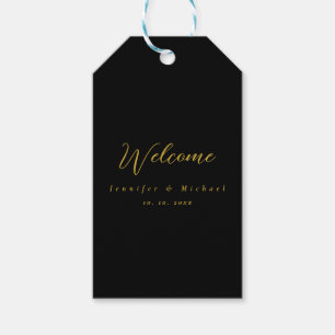 Metallic Gold & Black Professional Modern Elegant Gift Tags