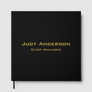 Metallic Gold & Black Professional Modern Elegant Guest Book