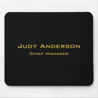 Metallic Gold & Black Professional Modern Elegant Mouse Pad