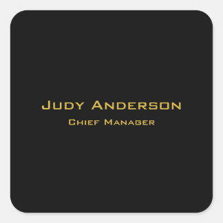 Metallic Gold & Black Professional Modern Elegant Square Sticker
