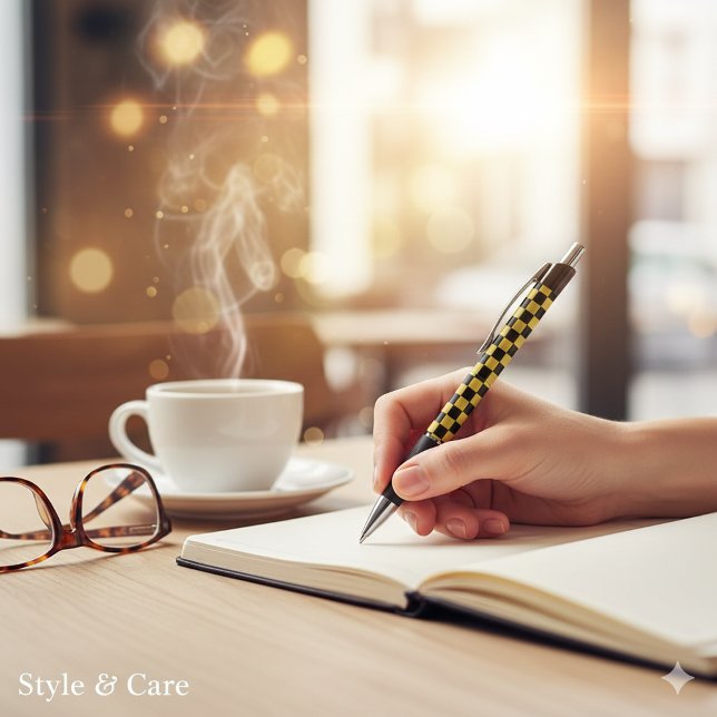 Metallic Gold Black Square Box Pattern Style Emmy Pen (Metallic Gold Black Square Box Pattern Style Emmy Pen)