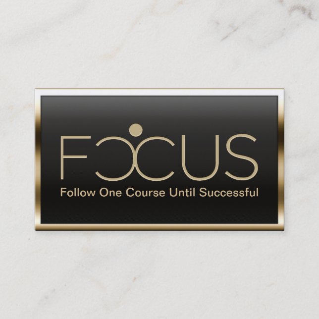 Metallic Gold Border Custom Logo Business Cards (Front)