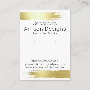Metallic Gold Brush Handmade Jewelry Display Card