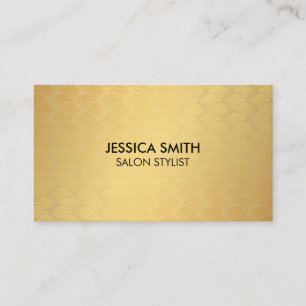 Metallic Gold Brushed and Gold Weave Pattern Business Card