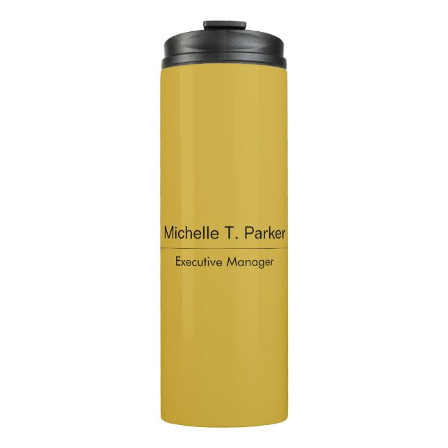 Metallic gold colour elegant plain minimalist thermal tumbler (Front)