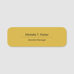 Metallic gold colour plain minimalist modern name tag