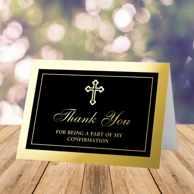 Metallic Gold Cross Holy Communion Or Confirmation Foil Greeting Card (Creator Uploaded)