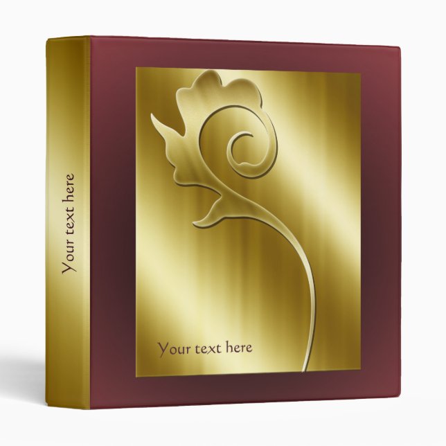 Metallic Gold Customized 1" Binder (Front/Spine)