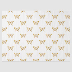 Metallic Gold Foil Butterflies on White Tissue Paper