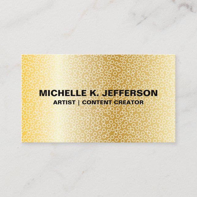 Metallic Gold | Geometric Pattern Business Card (Front)