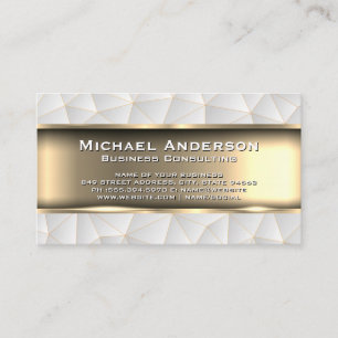 Metallic Gold Geometric Triangles Business Card