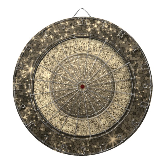 Metallic Gold Glitter Ombre Stylish Bling Luxury Dartboard (Front)