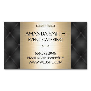 Metallic Gold Leather Upholstery Background Magnetic Business Card
