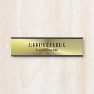 Metallic Gold Look Glamour Trendy Template Door Sign