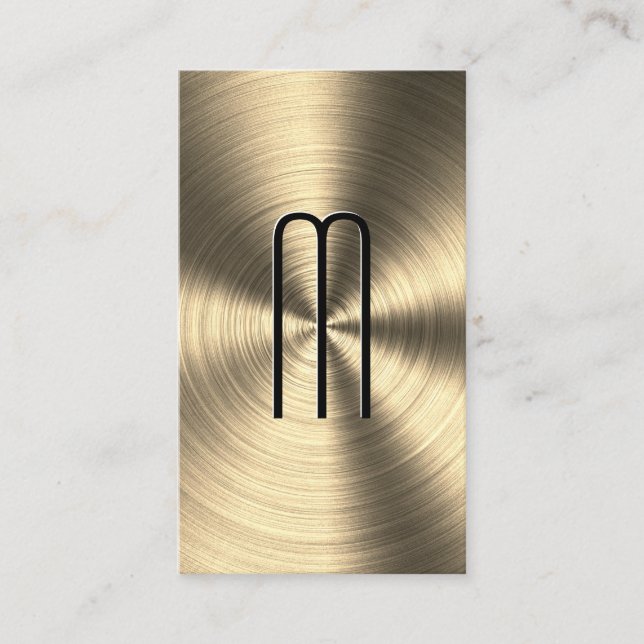 Metallic Gold Machined Background Business Card (Front)