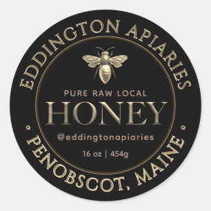 Metallic Gold Queen Bee Honey Label