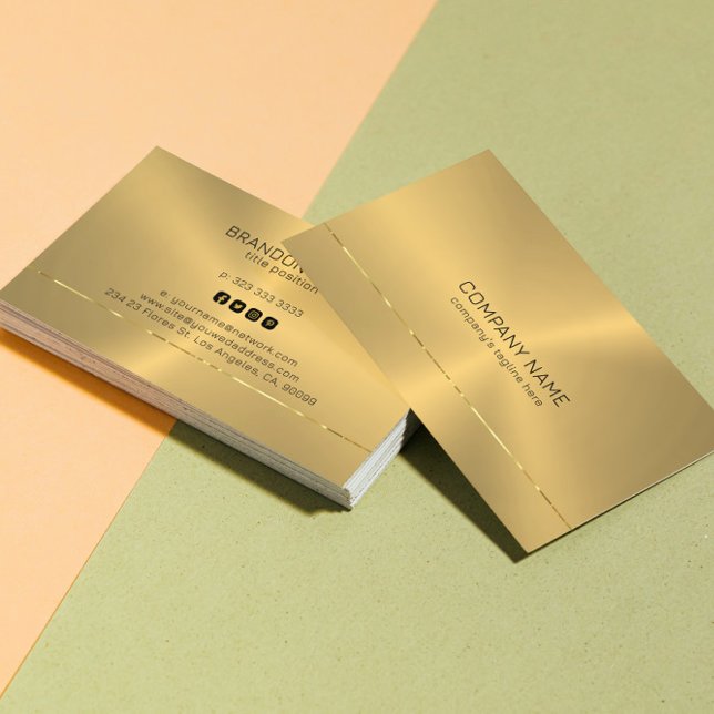 Metallic gold shiny stripe accent business card (Creator Uploaded)
