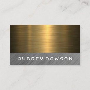 Metallic Gold Silver Brushed Business Card