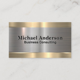 Metallic Gold Silver Business Card