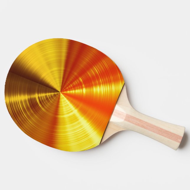 Metallic Gold Spiral Ping Pong Paddle (Back Side)