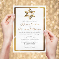 Metallic Gold Star of David Jewish Wedding