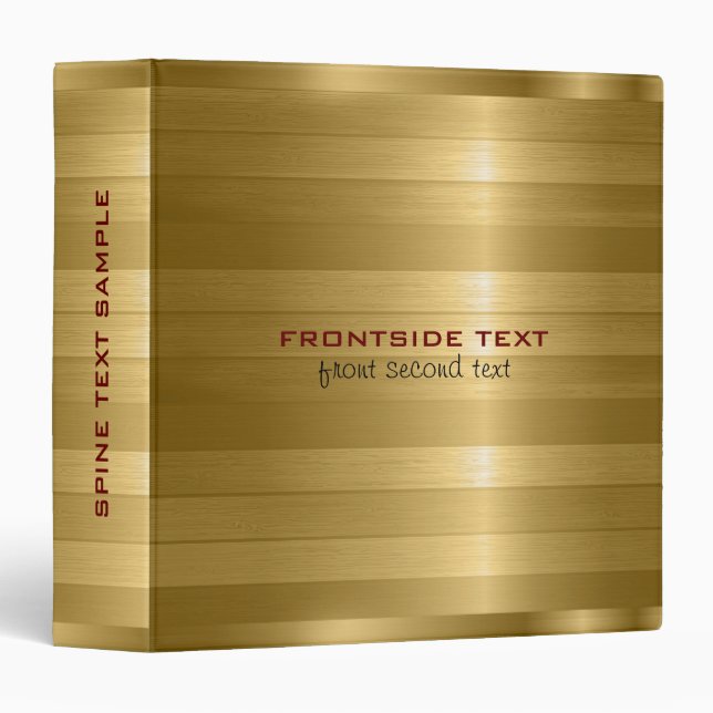 Metallic Gold Stripes Pattern Binder (Front/Spine)