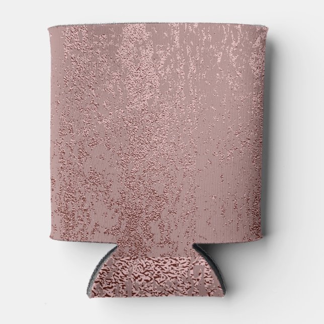Metallic gold texture, rose quartz. can cooler (Front)
