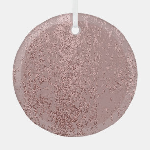 Metallic gold texture, rose quartz. glass ornament