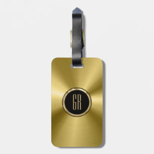 Metallic Gold Tones Stainless Steel Look Luggage Tag