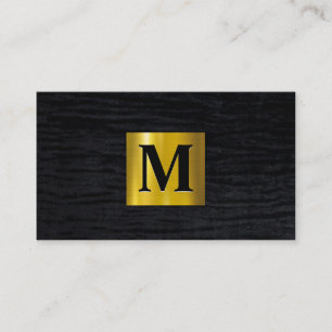 Metallic Gold   Velvet Black   Monogram Business Card
