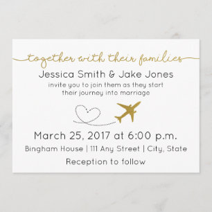 Métallic Gold, Voyage Mariage à thème Invitation