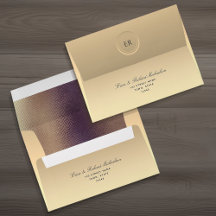 Metallic Gold Wedding Envelope
