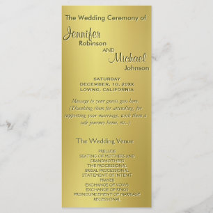 Metallic Gold Wedding Program
