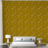 Metallic Gold White Blue Abstract Geometric