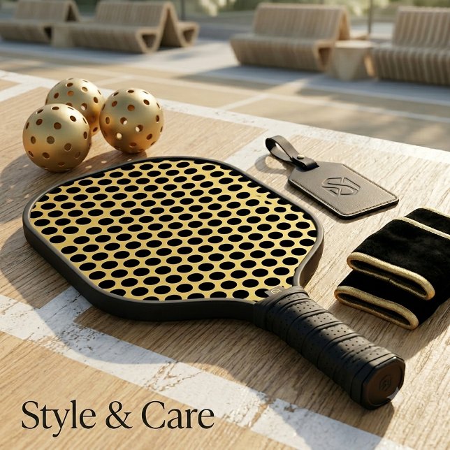 Metallic Gold with Black Dot Style Pickleball Paddle (Metallic Gold with Black Dot Style Pickleball Paddle)