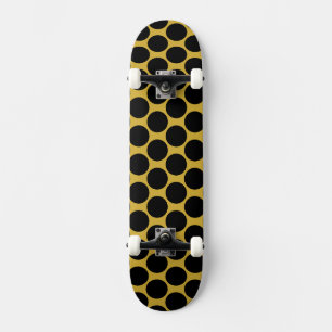Metallic Gold with Black Dot Style Skateboard